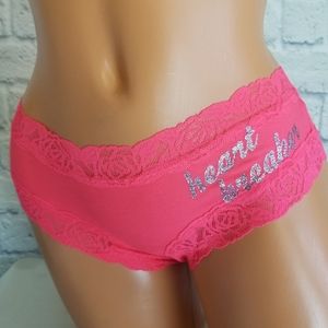 PINK Victoria's Secret Heartbreaker Glitter Cheeksters Panty Medium New